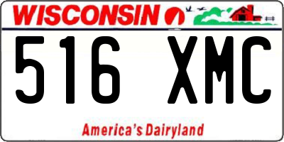WI license plate 516XMC