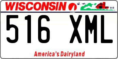 WI license plate 516XML