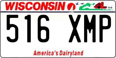 WI license plate 516XMP