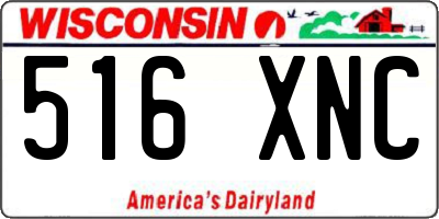 WI license plate 516XNC