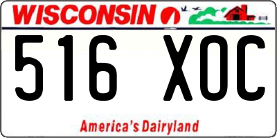 WI license plate 516XOC