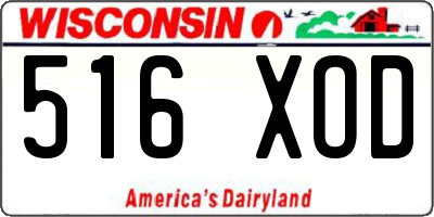 WI license plate 516XOD