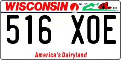 WI license plate 516XOE