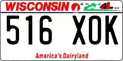 WI license plate 516XOK