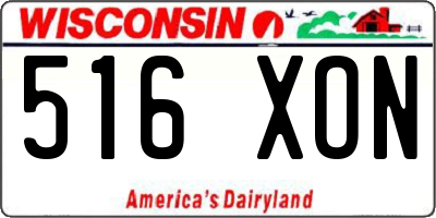 WI license plate 516XON