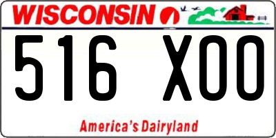WI license plate 516XOO