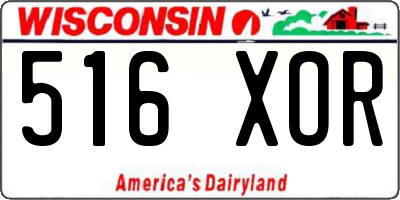 WI license plate 516XOR