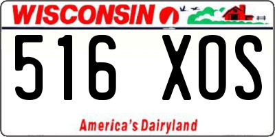 WI license plate 516XOS