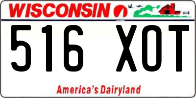 WI license plate 516XOT