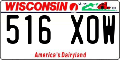 WI license plate 516XOW
