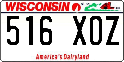 WI license plate 516XOZ