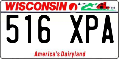 WI license plate 516XPA