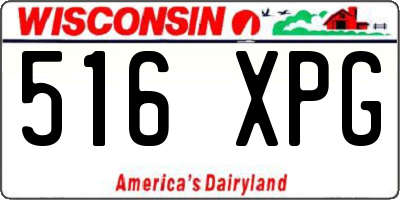 WI license plate 516XPG
