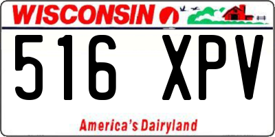 WI license plate 516XPV
