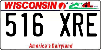 WI license plate 516XRE