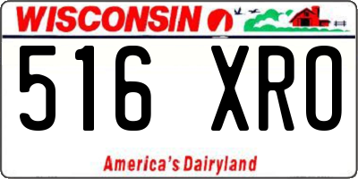 WI license plate 516XRO