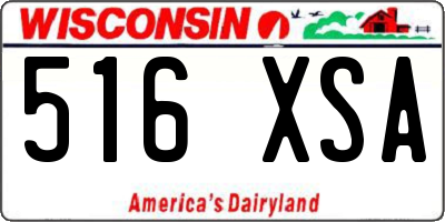 WI license plate 516XSA