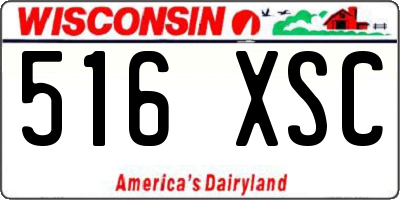 WI license plate 516XSC
