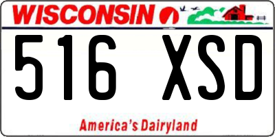 WI license plate 516XSD