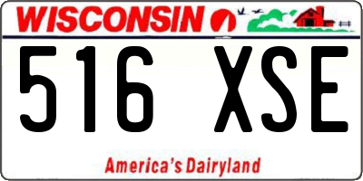 WI license plate 516XSE