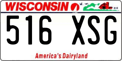 WI license plate 516XSG