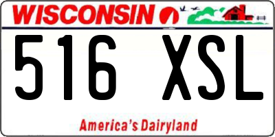 WI license plate 516XSL