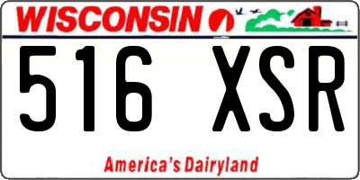 WI license plate 516XSR