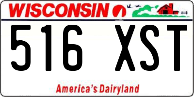 WI license plate 516XST