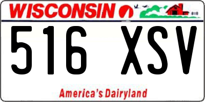 WI license plate 516XSV
