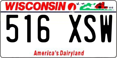 WI license plate 516XSW