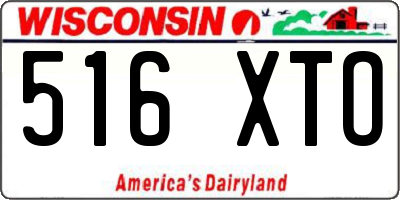 WI license plate 516XTO