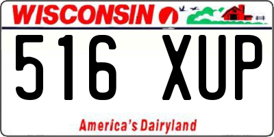 WI license plate 516XUP
