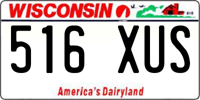 WI license plate 516XUS