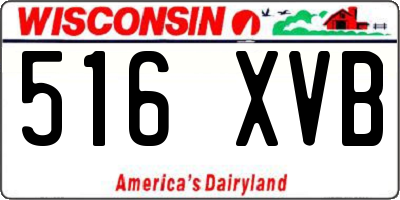 WI license plate 516XVB