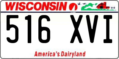 WI license plate 516XVI
