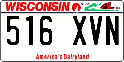 WI license plate 516XVN