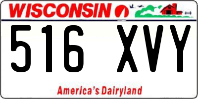 WI license plate 516XVY