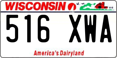 WI license plate 516XWA