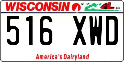 WI license plate 516XWD