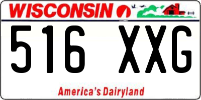 WI license plate 516XXG