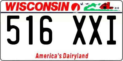 WI license plate 516XXI