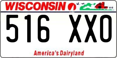 WI license plate 516XXO