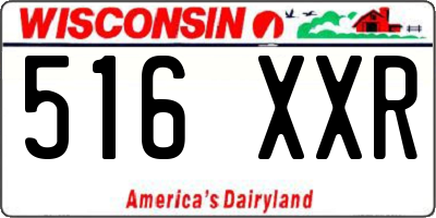 WI license plate 516XXR