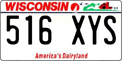 WI license plate 516XYS