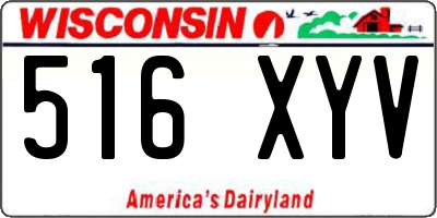 WI license plate 516XYV