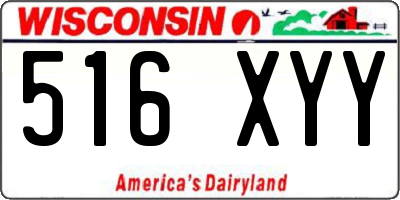 WI license plate 516XYY
