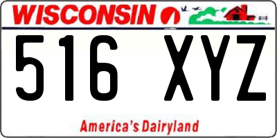 WI license plate 516XYZ