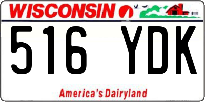WI license plate 516YDK