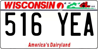 WI license plate 516YEA