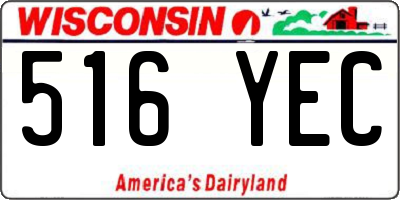 WI license plate 516YEC